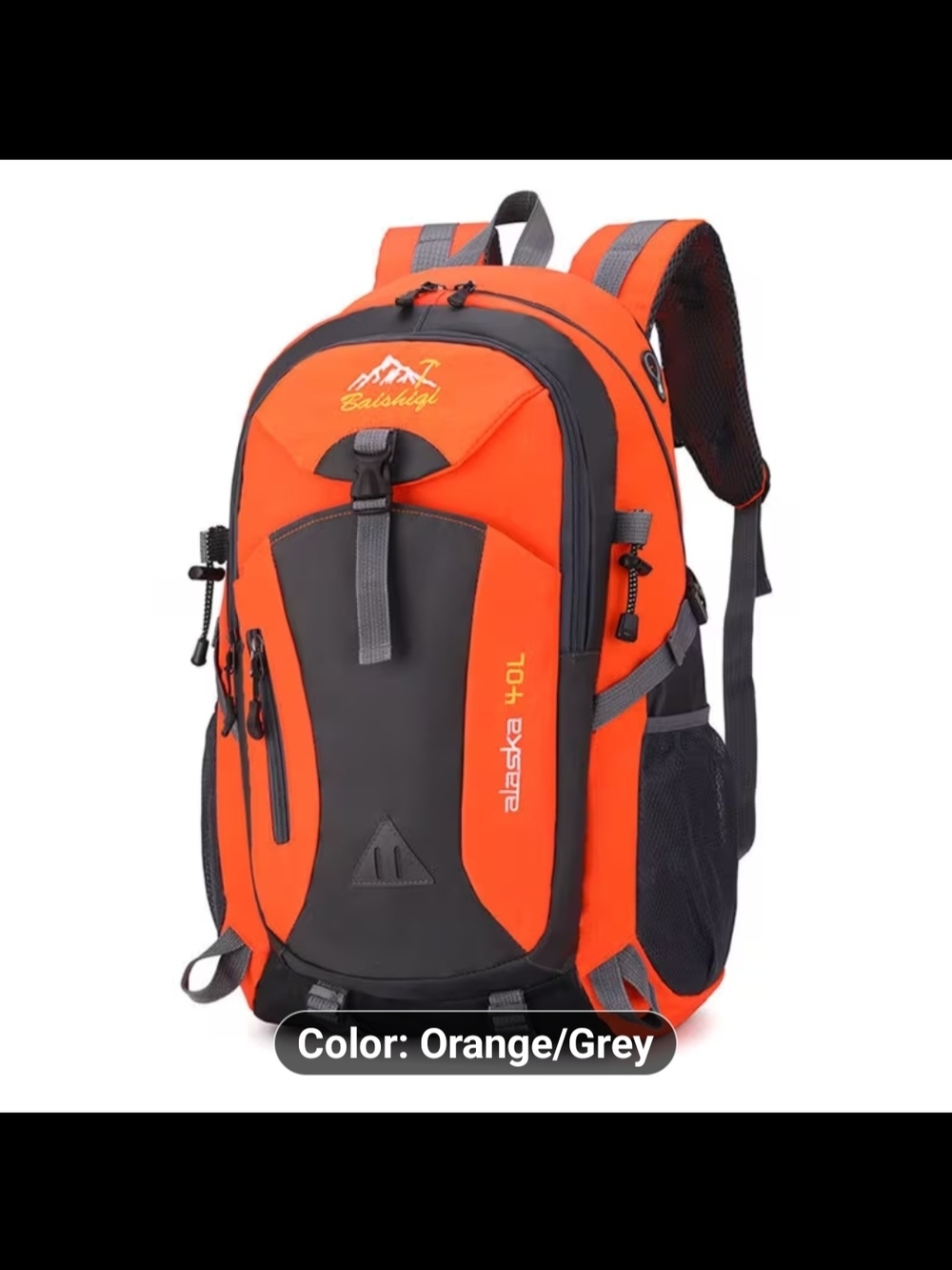 Unbranded Orange and Gray Outdoor Backpack with Multiple Pockets